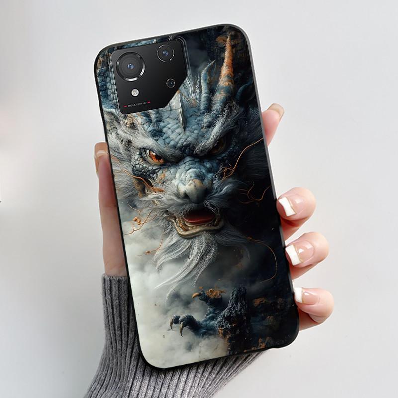 Чехол для Asus ROG Phone 8 Phone8 ROG8 Pro Чехол Роскошный Дракон Милый Крутой Мальчики Девочки Тонкий Черный Матовый Мягкий ТПУ Защитная Задняя Крышка