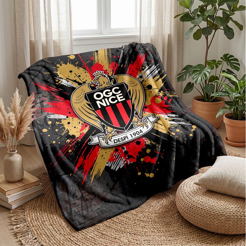 OGC Nice FC Мягкое Фланелевое Флисовое Одеяло Легкое Уютное Теплое Плед для Дивана Кровати Домашнего Декора