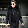 Новая мужская парка короткая с воротником из лисьего меха, с интегрированным мехом кролика, рукавами, утолщенная теплая молодежная куртка