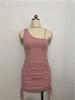Women's Ruched Mini Dress Sexy One Shoulder Sleeveless Party Cocktail Bodycon Short Dresses