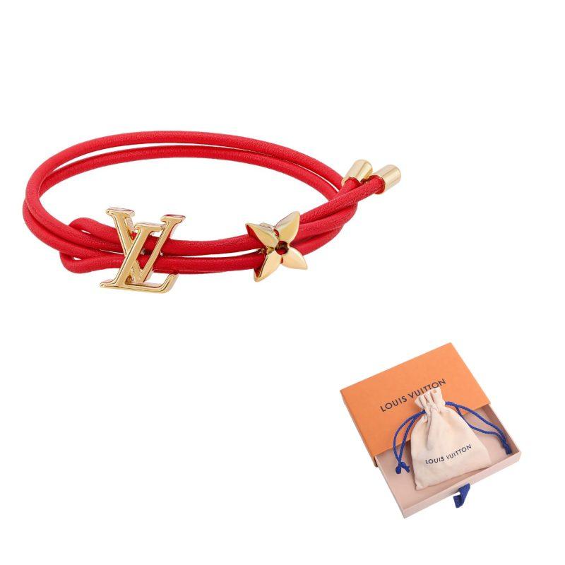 LOUIS VUITTON Pre Owned 2023 Lv Bloom Leather Bracelet M8532Z