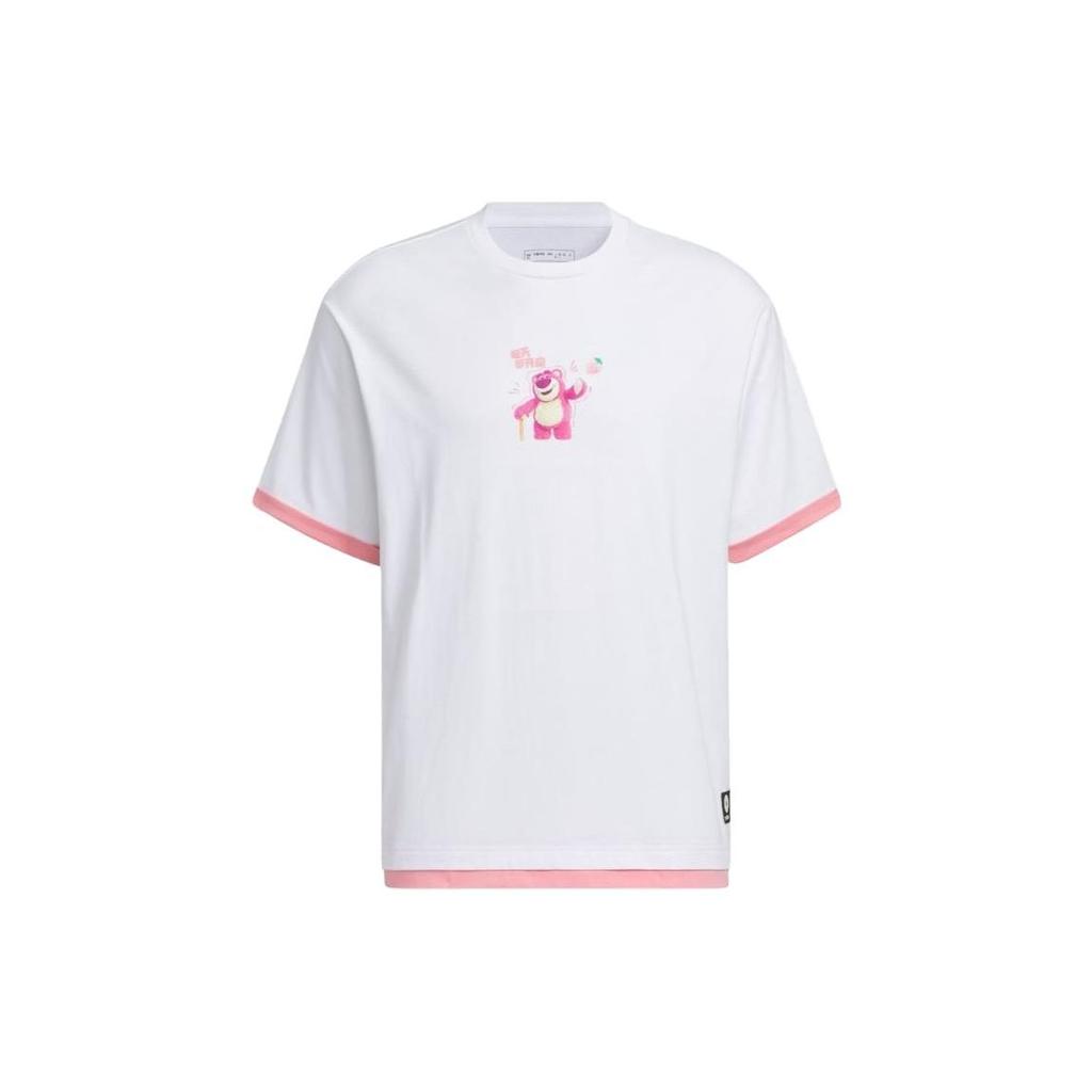 Adidas NEO Strawberry Bear Neo Cartoon Print Sports Short Sleeve T-shirt Unisex Tops White IP4052