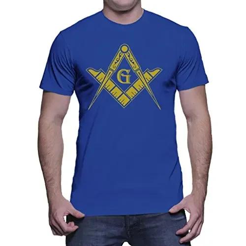 Freemason Square and Compasses Symbol Masonic TShirt 100 Cotton ONeck Summer Short Sleeve Casual Unisexs Tshirt Size S3XL