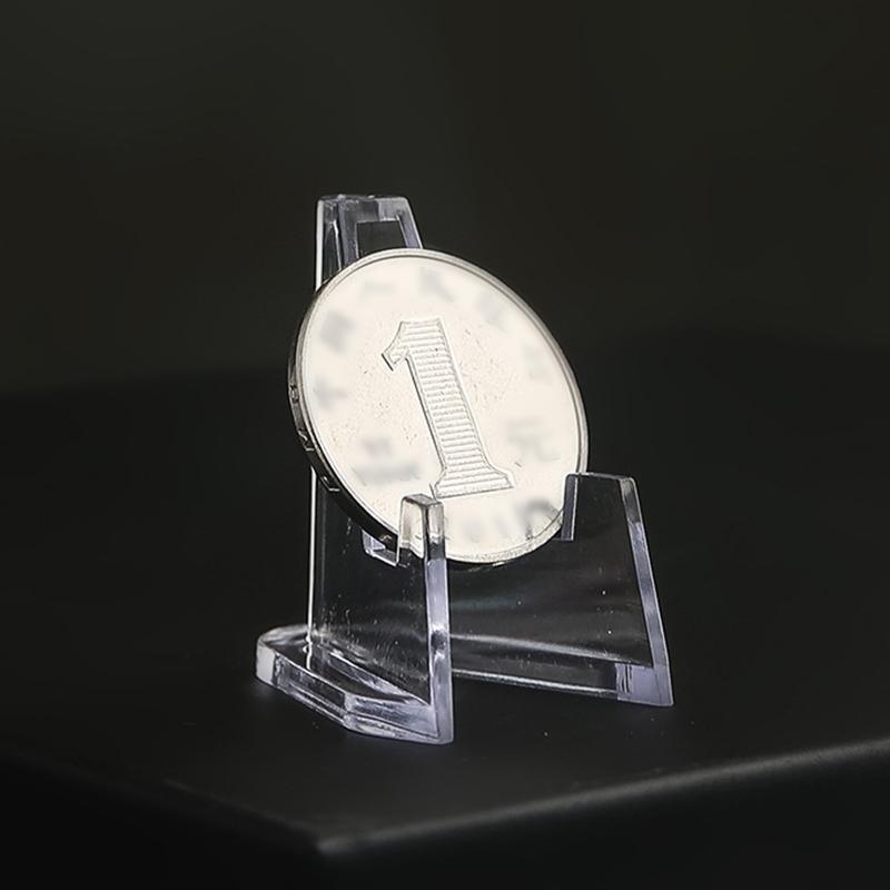 10 шт. прозрачная акриловая подставка для монет, мини-подставка для памятных монет, подставка для значков, расположенная