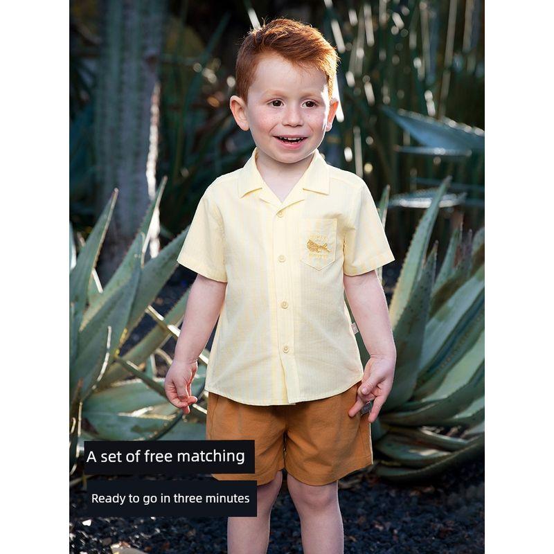 David Bella Boys' Shorts Set Children's Shirt Two-Piece Set 2026 Summer New Stylish Baby Clothes