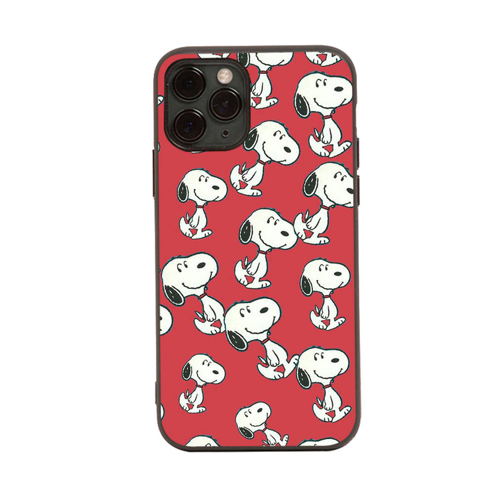 SM7 Snoopy черный мягкий чехол для iPhone 16 15 Plus 14 13 Pro 8 SE XR XS Max P30 Nova 5T Y5P Y6 Y7 Y8P Y9 Realme C30 C33 C31 VIVO Y36 V27