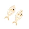 Metal Hollow Splicing Tropical Fish Earrings Women's Exaggerated Trend Dangle Earrings Banquet Zircon AccessoriesZAA