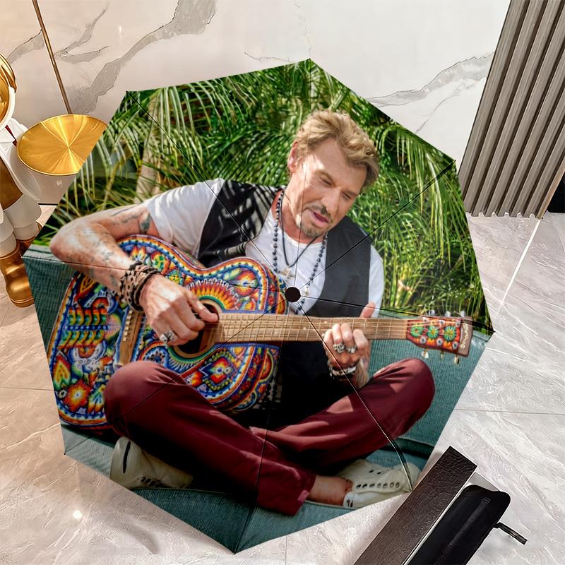 French legendary rock singer and actor Johnny Hallyday umbrella is suitable for all seasons, including home travel and outdoor activities Y19