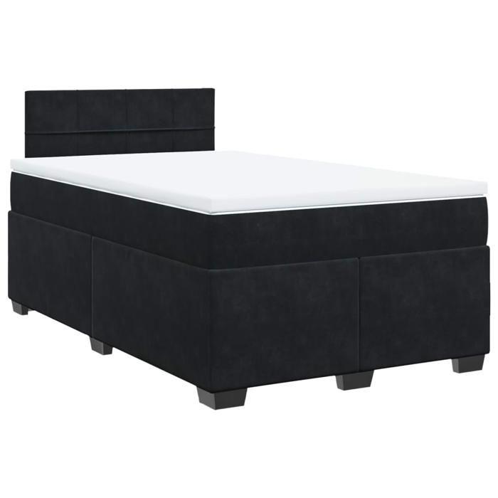 Maison Exclusive - Sommier à lattes de lit avec matelas Noir 120x200 cm Velours
