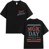 MGK Day Lost Americana 2025 Printed Men's and Women's High-quality Cotton T-shirt, Vintage Harajuku Short-sleeved T-shirt