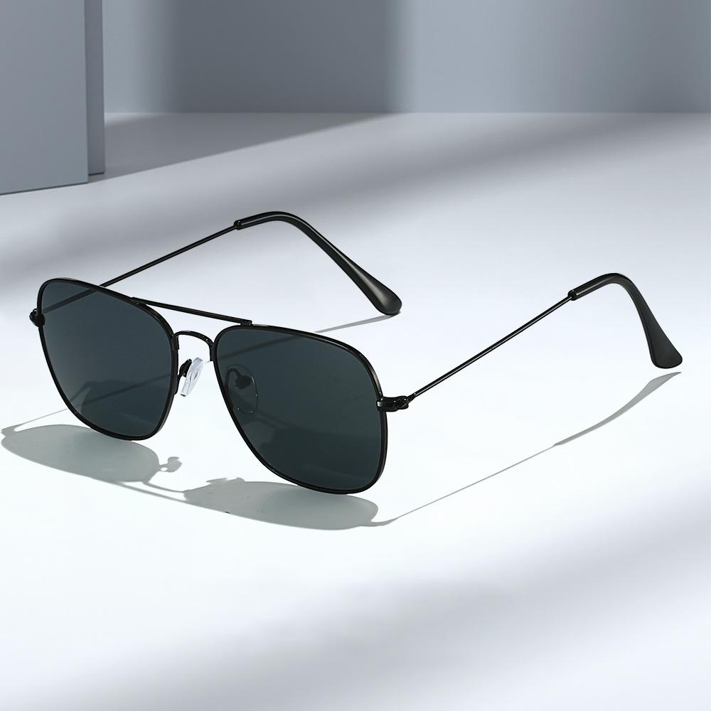 New high-end sunglasses Internet celebrity personalized sunglasses Metal double beam driving fishing cycling versatile sunglasses