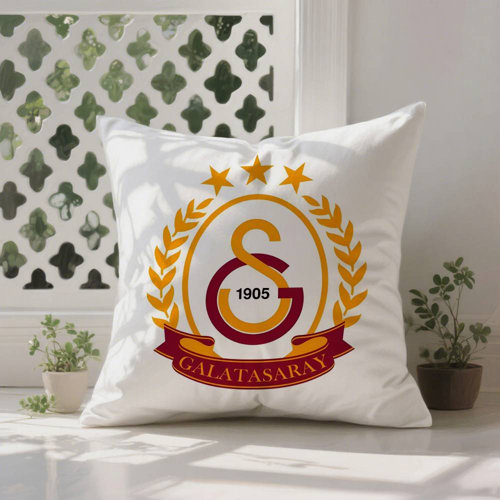 Наволочка с логотипом клуба G-GalatasarayS, наволочка против пылевых клещей, невидимая молния, шелковистый короткий плюш, чехол для диванной подушки