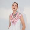 Aurora Series Pink Print Silk Scarf