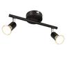 Nettlife Plafonnier 2 Spots Orientables, GU10, Métal Noir, pour Salon, Chambre, Cuisine, Couloir, Bureau, ampoule non fournie