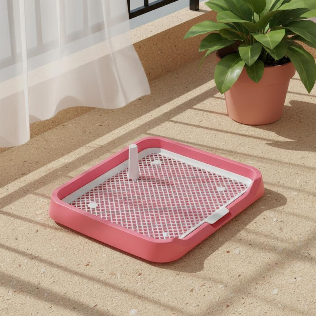 Indoor Dog Potty with Mesh Panel Easy to Clean Indoor Dog Potty Tray Puppy Training Toilet Fast Drainage Pet Supplies