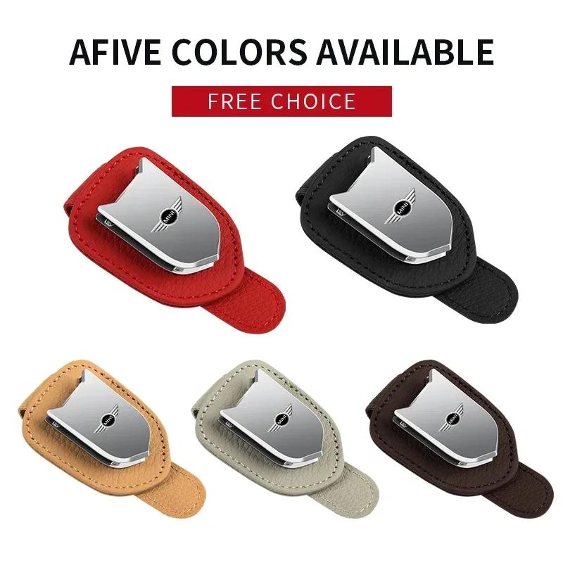BAJC1 2025 For BMW MINI Fashion Car Sun Visor Glasses Clip Leather Eyeglasses Clip For BMW Mini Cooper F54 F55 F56 R56 R60 SONE Roadst