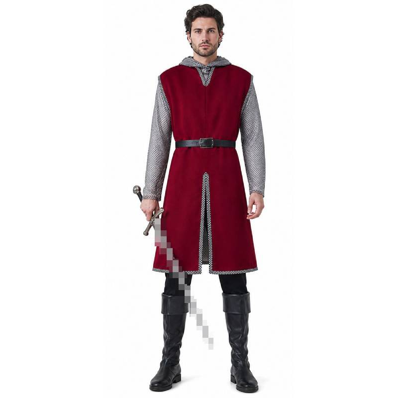Medieval Knight Costume Cosplay Suit With Polyester Fabric For Halloween And Streetwear Enthusiasts