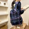 Шерстяной клетчатый школьный рюкзак для студента, большой вместимости, женский рюкзак
