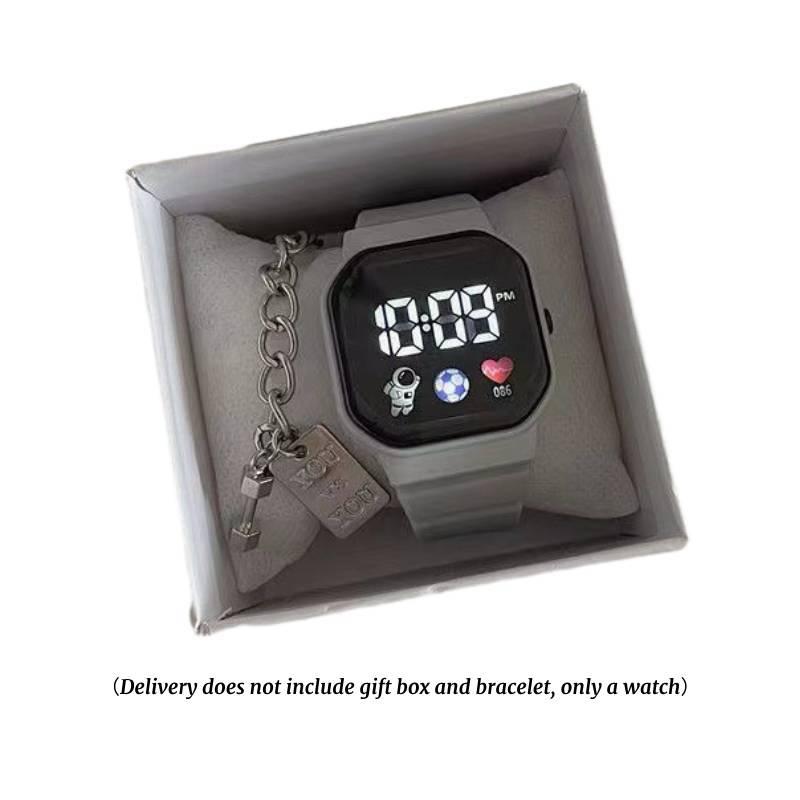 Модные Спортивные Женские Часы с Квадратным Циферблатом Водонепроницаемые Светодиодный Цифровой Дисплей Водозащита 30 м