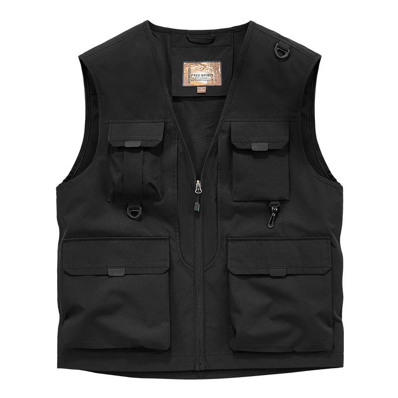 Outdoor MultiPocket QuickDrying Fishing Vest Men'S Thin Mountaineering Photography Waterproof Vest Large Size Sleeveless Vest