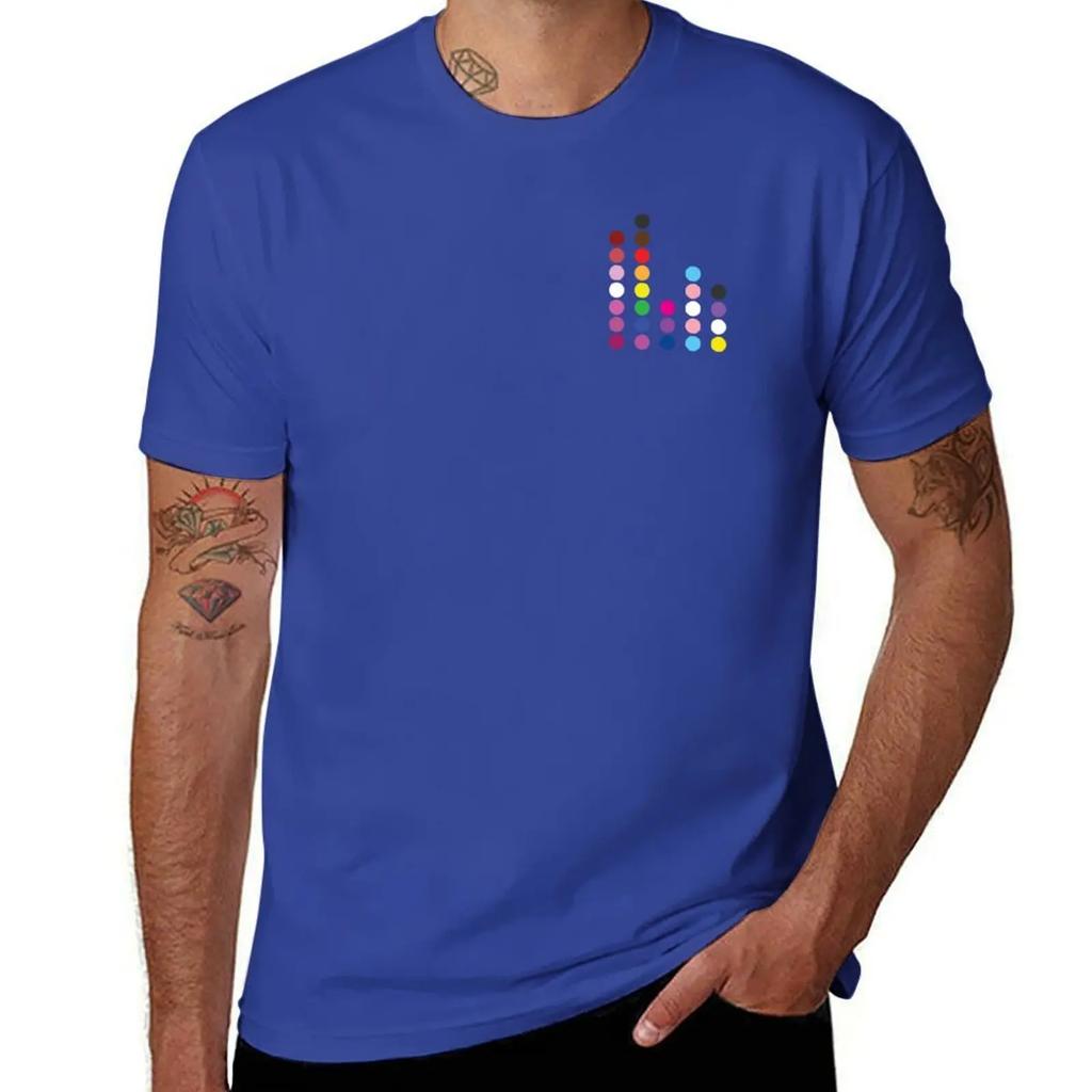 LGBTQ Pride Dots Subtle Minimalist LGBTQ Pride Flag Colors T-Shirt cotton graphic tees korean fashion luxury clothes men
