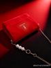 YSL Red Velvet Flap Crossbody Bag with Pearl & Gold Chain Strap Elegant Evening Shoulder Purse for Women