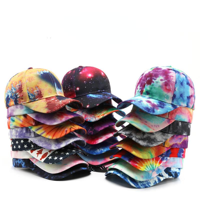 Бейсболка с tie-dye для мужчин и женщин, летняя хлопковая шляпа от солнца, унисекс, для активного отдыха, спорта, с застежкой snapback, для бега, рыбалки, путешествий, бейсбольная кепка