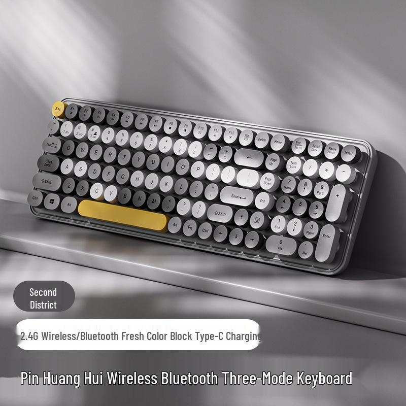 Беспроводной Bluetooth-набор: бесшумная механическая клавиатура и мышь для девочек - Перезаряжаемый и стильный, для офисного использования