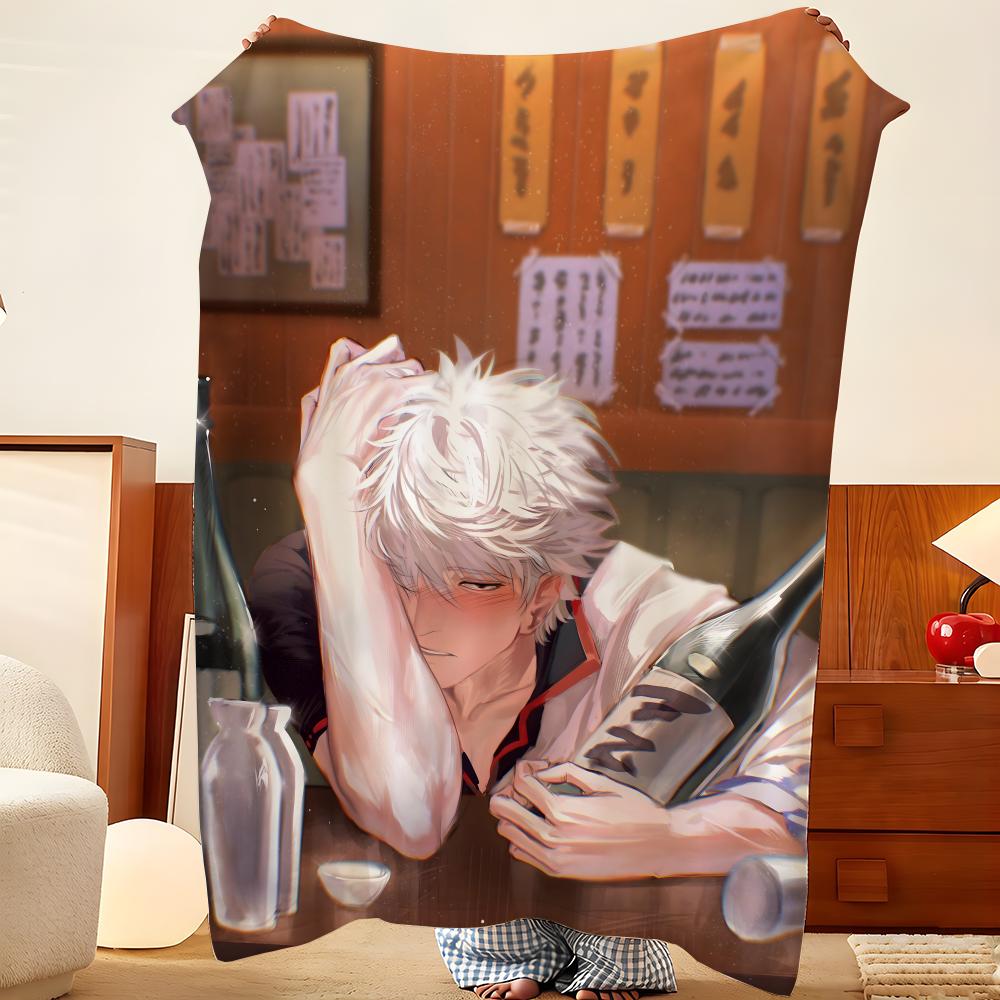 Аниме Gg-Gintama-aa Плед из фланели, легкий, уютный, прочный, моющийся, милый, классный