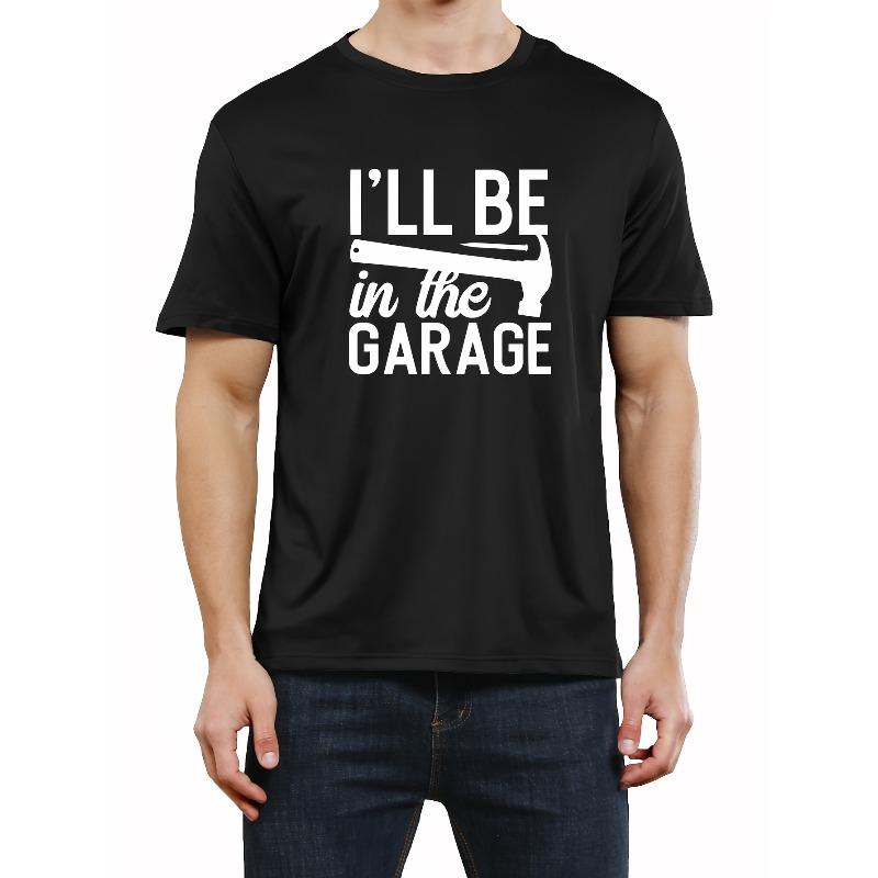 Европейские размеры Мужская футболка с принтом Garage - Удобная и легкая футболка с коротким рукавом и графическим принтом для летней повседневной носки