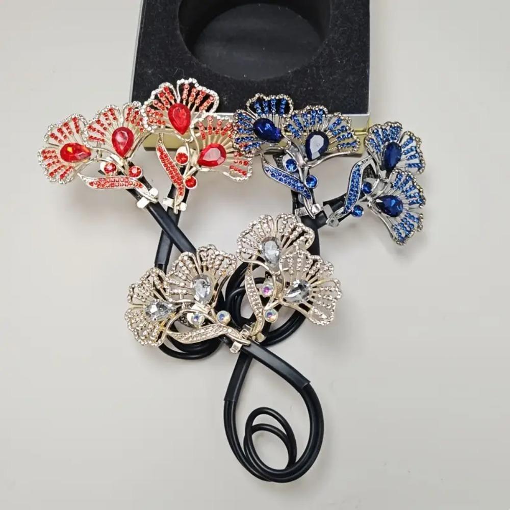 Элегантный винтажный инструмент для создания пучков из листьев гинкго — сплав, без запаха, идеально подходит для женщин с текстурированными волосами