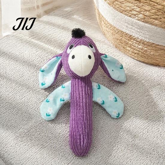 Puppy Teething Chewers Squeaky Plush Dog Toy, Cute Animal Shape, Durable Corduroy Crinkle Paper Chew Reinforced Suture Pet Playthings Interactive