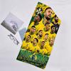 1pc Brazilian football player Beach Towel with Custom Name, Beach and Seaside Swimming Pool Equipment, Fashion Pattern, Rectangular, Travel Essential