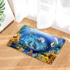 Bathroom Non-slip Mat Funny Sea Beach Shells 3D Printed Bath Mat Floor Carpet Flannel Toilet Rug Doormat 45*75CM and 40*60CM