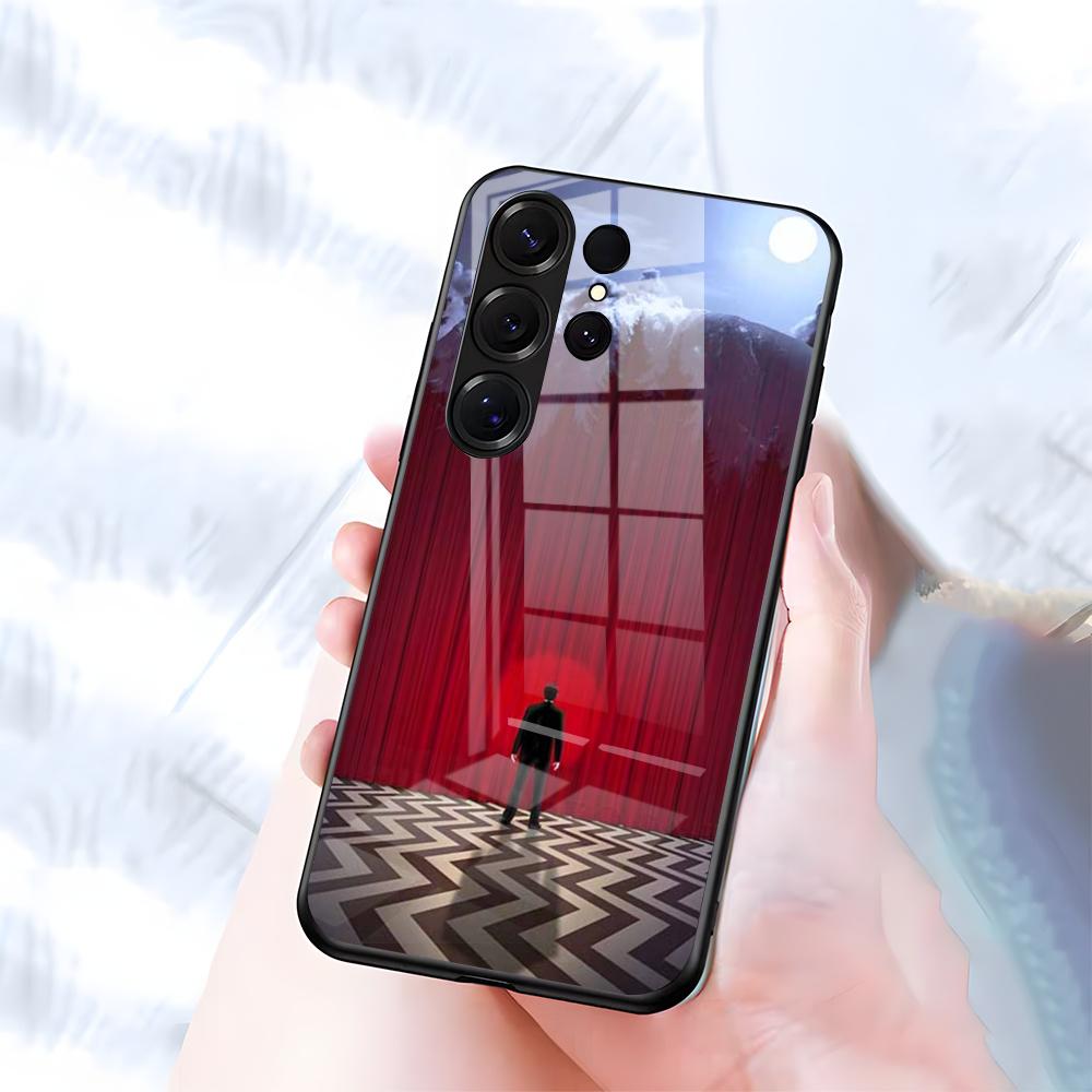 Чехол для телефона Twin Peaks для Samsung S26 S25 S24 FE S23 S22 S21 Plus S20 Ultra Note20Ultra Черная стеклянная крышка