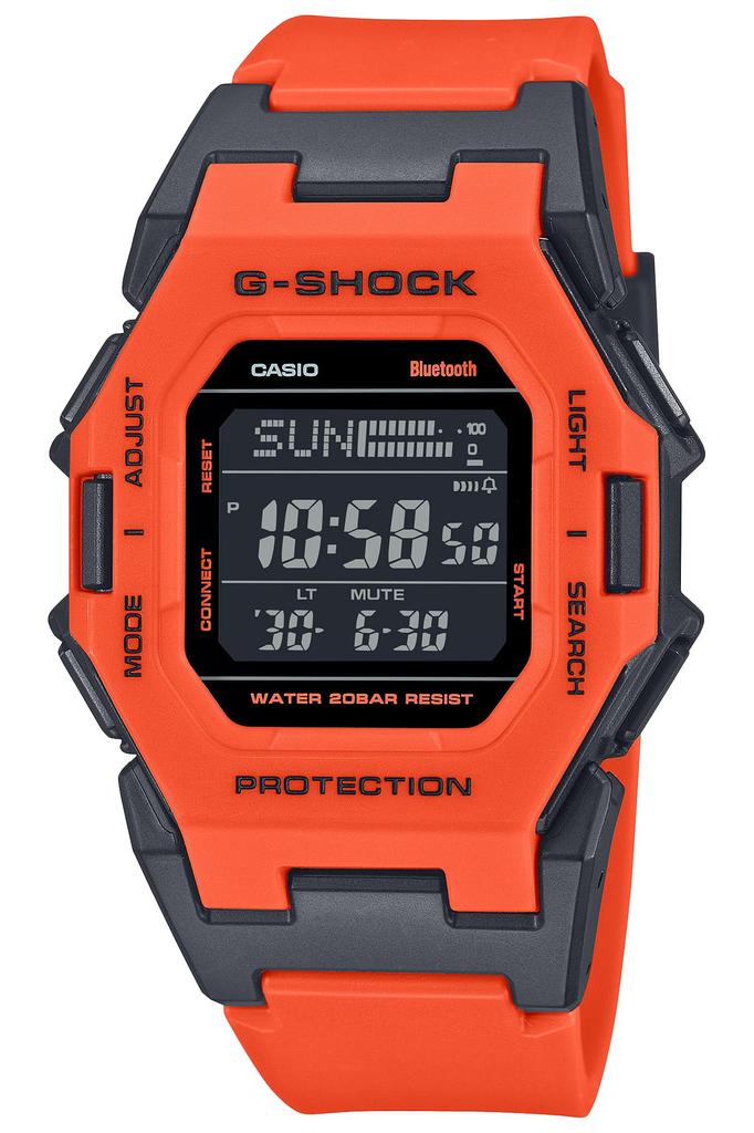 Часы Casio Биомасса Пластик G-Shock GD-B500FL-4JF Мужские Оранжевые, Bluetooth,