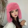 Шапка Лей Фэна Однотонная Искусственный Мех Лисы Лыжная Шапка Осень Зима Женская Теплая Шапка Аксессуары для Активного Отдыха