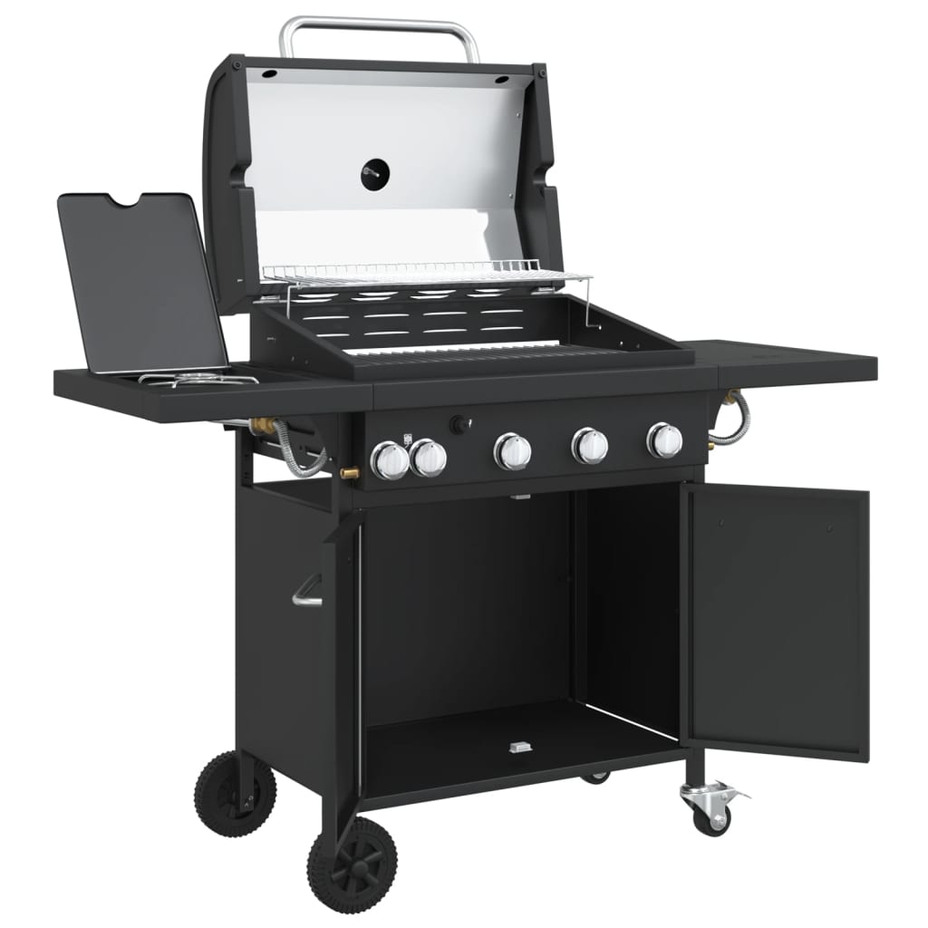 5 Burner Gas Grill in Black Powder Coated Steel