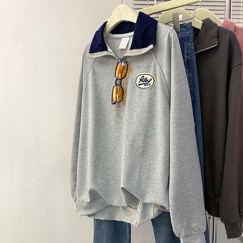 Женский свитшот 2025 XL в американском ретро-стиле - Новый тонкий весенне-осенний стиль