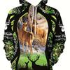 Deer 3D Printed Mens Fashion Hoodie - Stylish Graphic Design with Drawstring Hood & Pockets - Warm Long Sleeve Sweatshirt for Autumn Winter