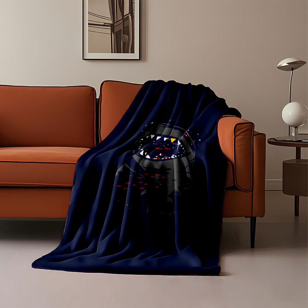 Fierce Shark with Red Fish print blanket soft and cozy perfect for the living room bed sofa or a nap,gift