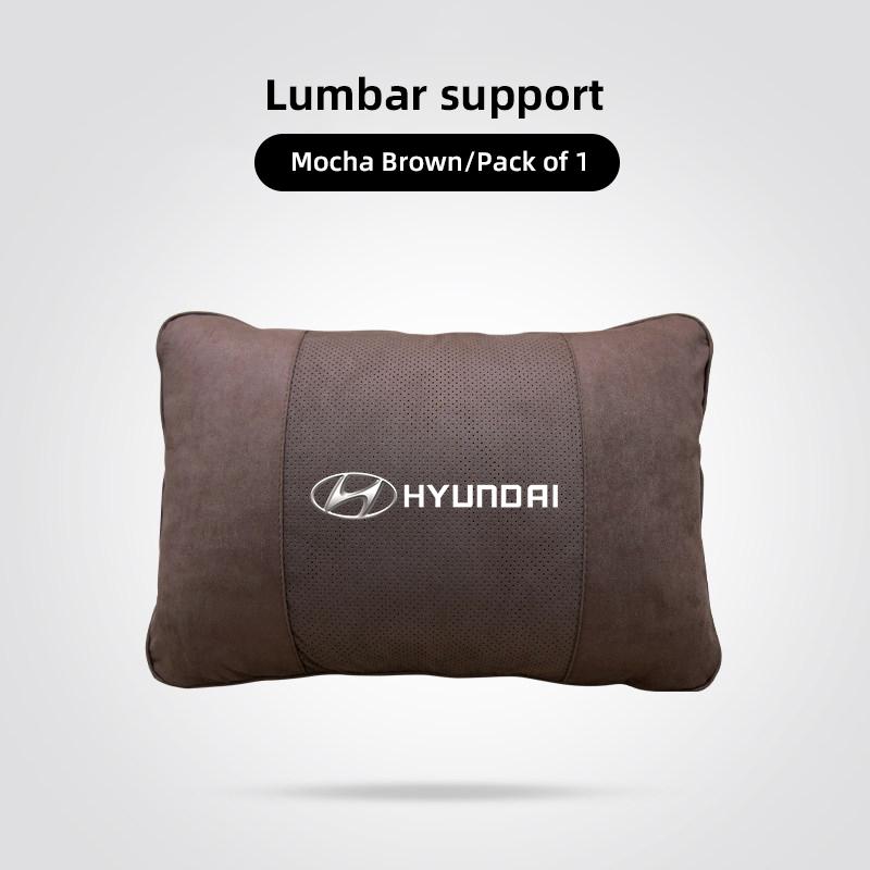 Car Suede Breathable Neck Pillow Memory Foam Lumbar Pillow For Hyundai Creta Matrix Elantra Getz Ioniq Solaris GDI Santafe Equus ZZ39