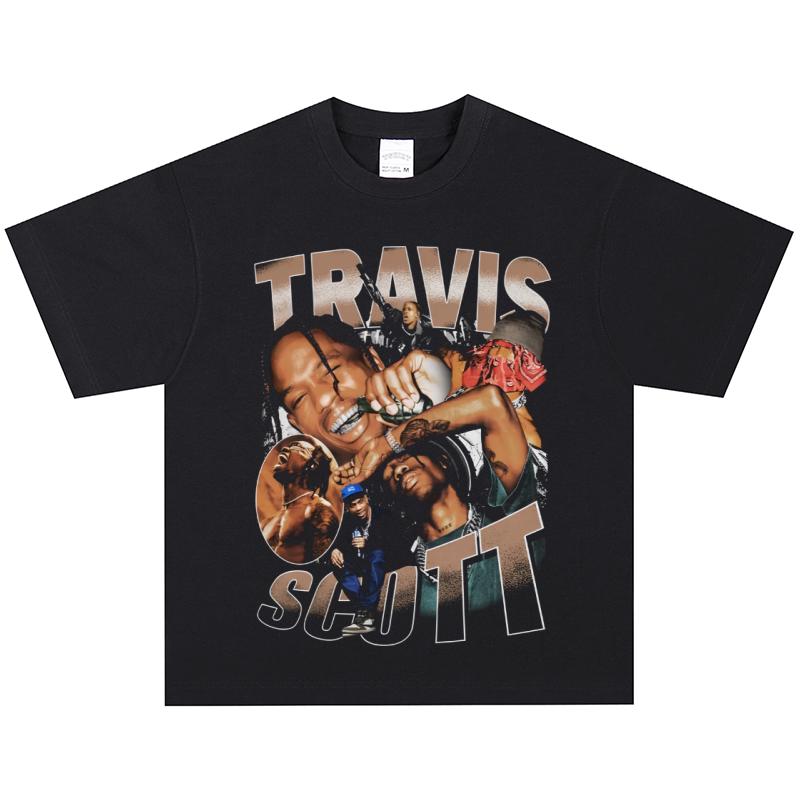 Футболка Travis Scott, Мягкая ткань, Повседневная