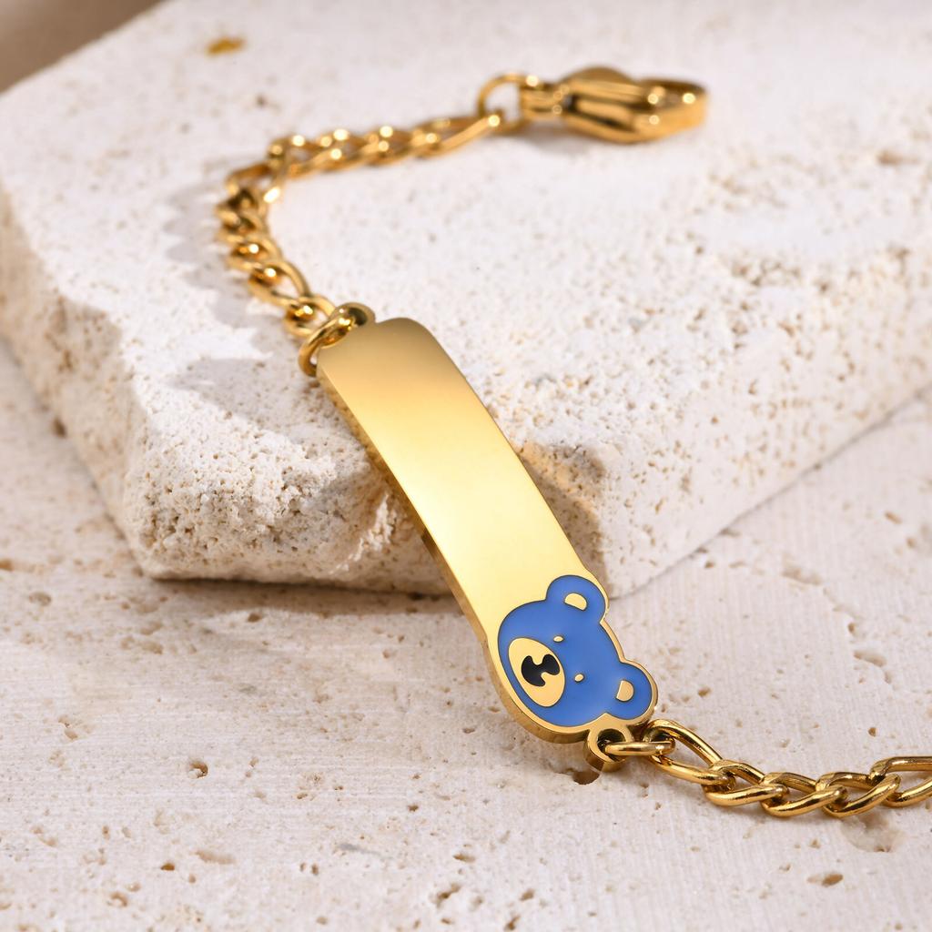 Stainless Steel Jewelry Custom Engraved ID Name Personalized Bracelet For Boy Girls Chain Adjustable, Newborn Gift
