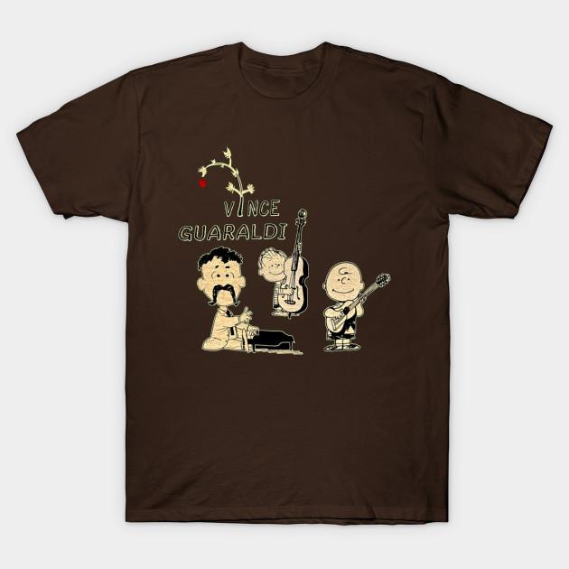 Asian Size Men Black Print T-shirt Vince-Guaraldi No-Cut Heat Transfer Print Cotton Tshirt