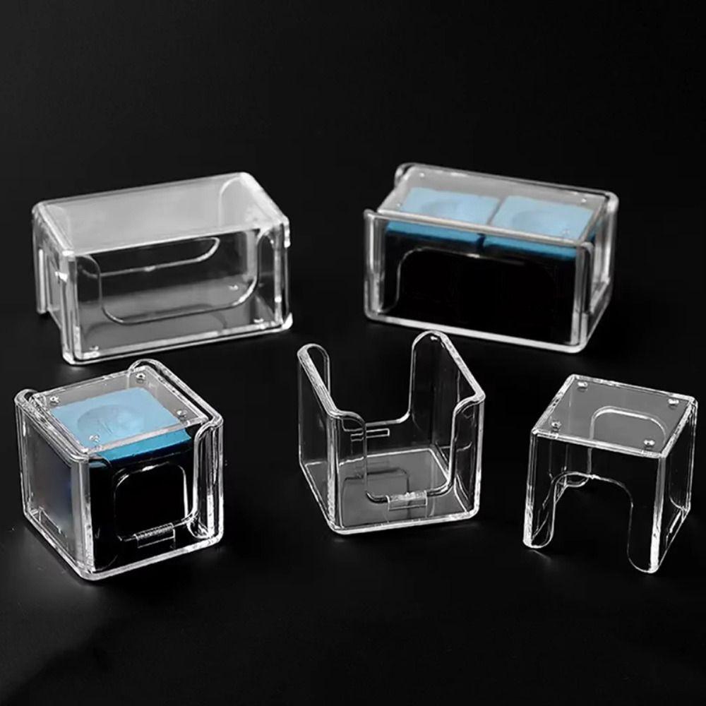 1Pcs Transparent Acrylic Box Plastic Billiard Accessory Durable Chalk Box  Snooker Pool