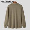 INCERUN Autumn Spring Men's Casual Loose Collared Zip Up Sweater Polo Tops