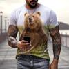 New Funny Animal Bear T-Shirts 3D Print Summer Men Women Short Sleeve T Shirt Oversized Harajuku Tees Tops Kids
