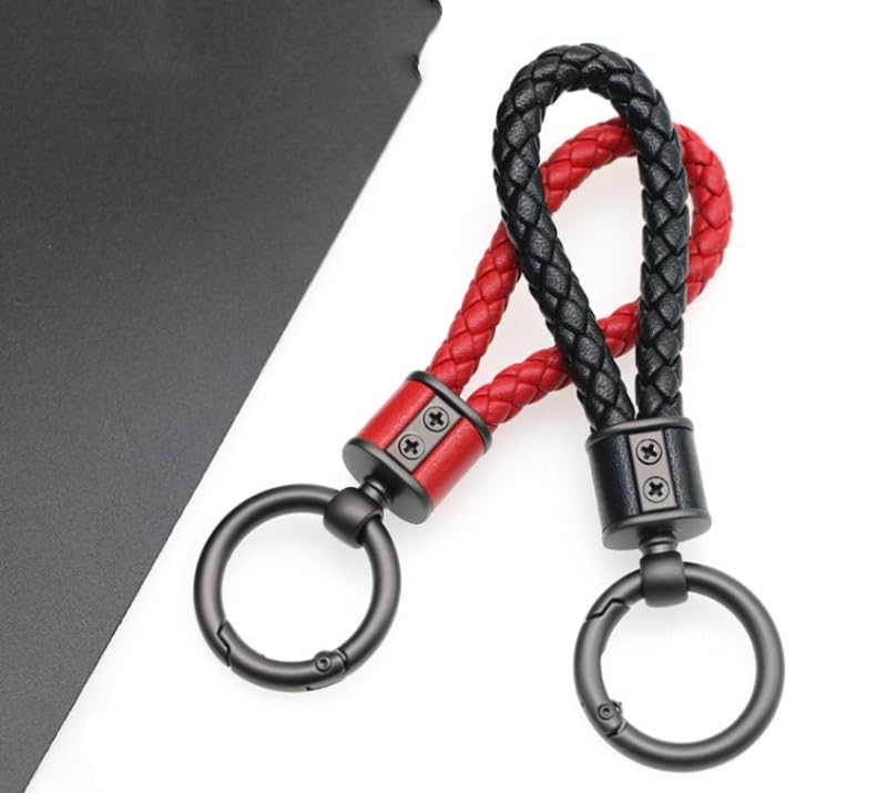 Брелок Rockyu, мужской, женский, плетеный кожаный, кольцо для ключей автомобиля, простой, стильный, легкий, прочный, подарок,