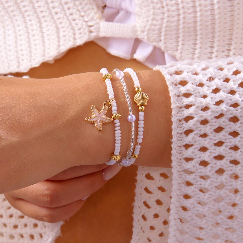 Summer Shell Jewelry With Alloy Necklace And Foot Chain For Women